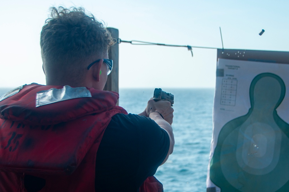 Nimitz Conducts Small Arms Qualification
