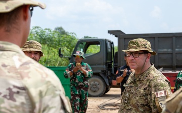 Brig. Gen. Robert McBride views Engineer Sites in Baturaja, Indonesia