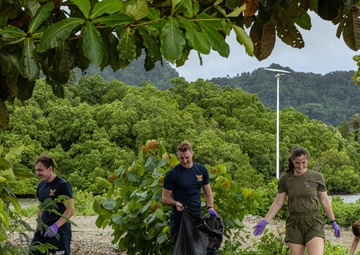 Semper Fi &amp; Sanitize: Koa Moana Marines and Sailors Clean Dekehtik Causeway With Naval Mobile Construction Battalion 4