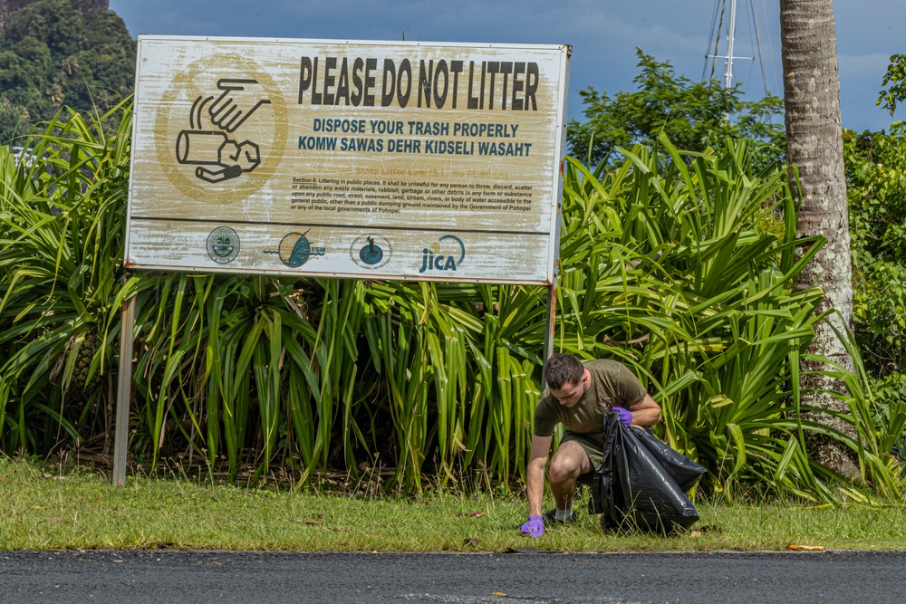 Semper Fi &amp; Sanitize: Koa Moana Marines and Sailors Clean Dekehtik Causeway With Naval Mobile Construction Battalion 4