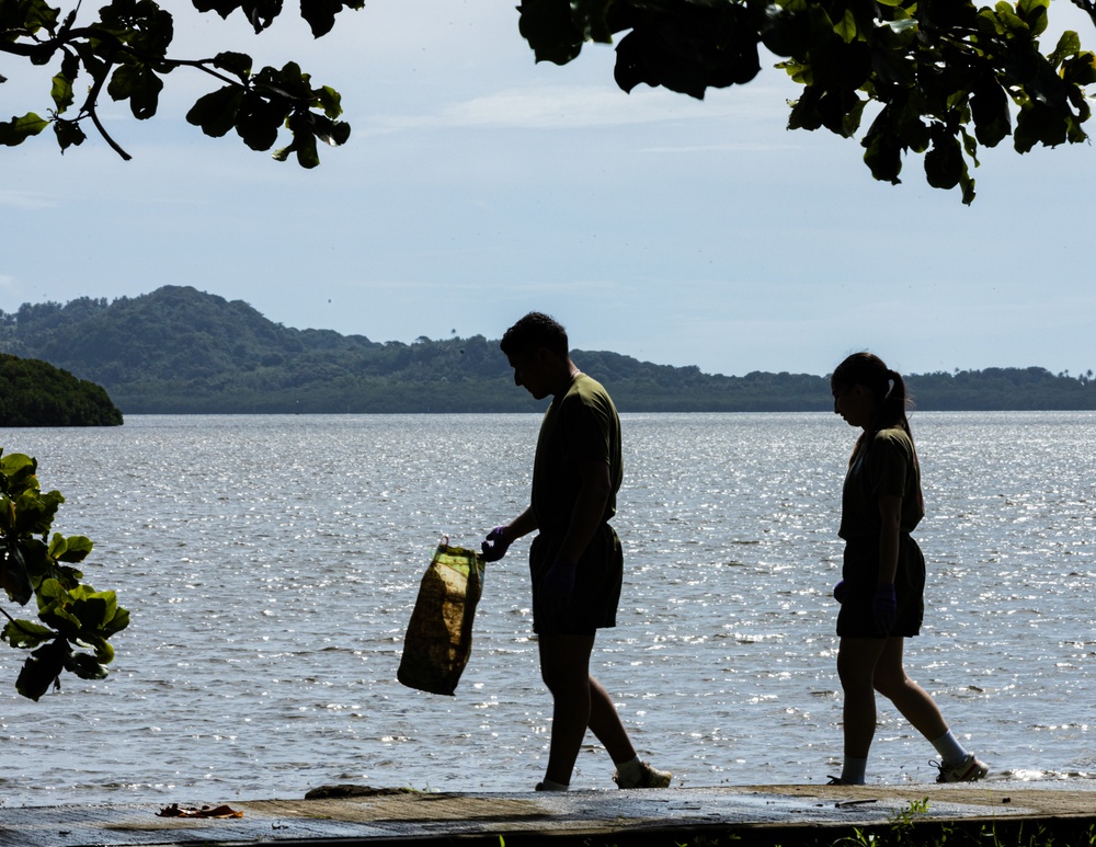 Semper Fi &amp; Sanitize: Koa Moana Marines and Sailors Clean Dekehtik Causeway With Naval Mobile Construction Battalion 4