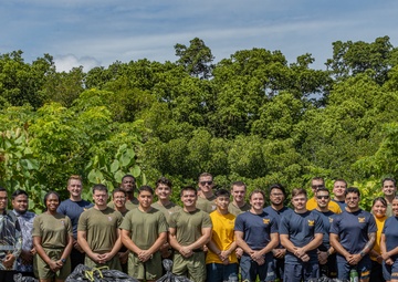 Semper Fi &amp; Sanitize: Koa Moana Marines and Sailors Clean Dekehtik Causeway With Naval Mobile Construction Battalion 4