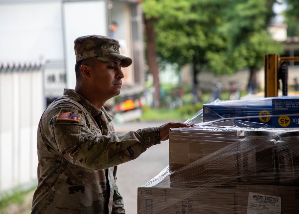 Soldiers with the 765th Transportation Battalion