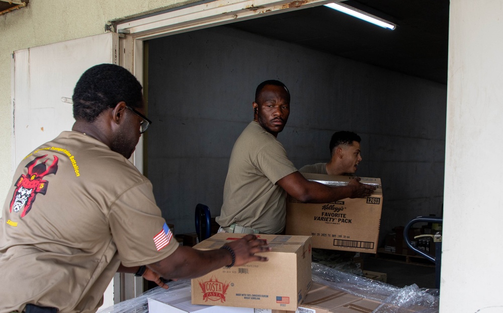 Soldiers with the 765th Transportation Battalion