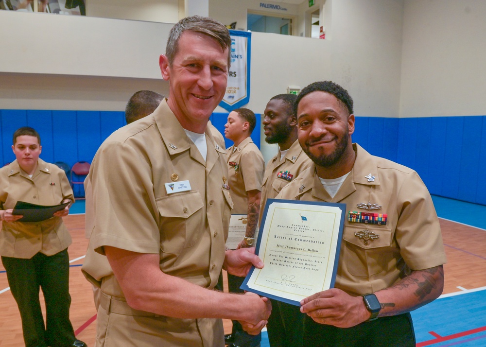 August 2025 Award at Quarters on Naval Air Station Sigonella