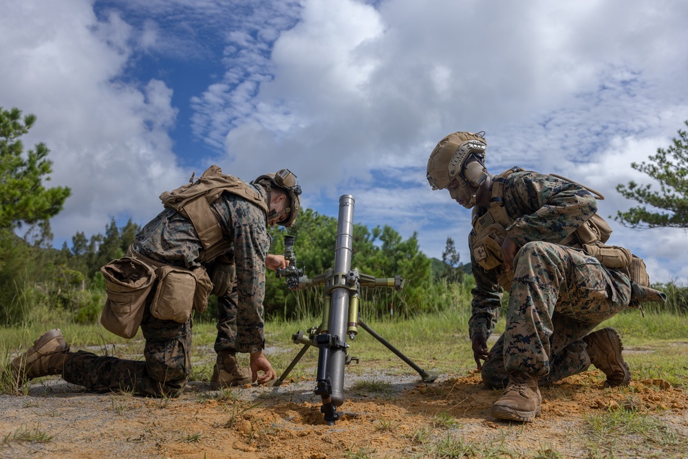 12th LCT Marines Execute a Mortar Range