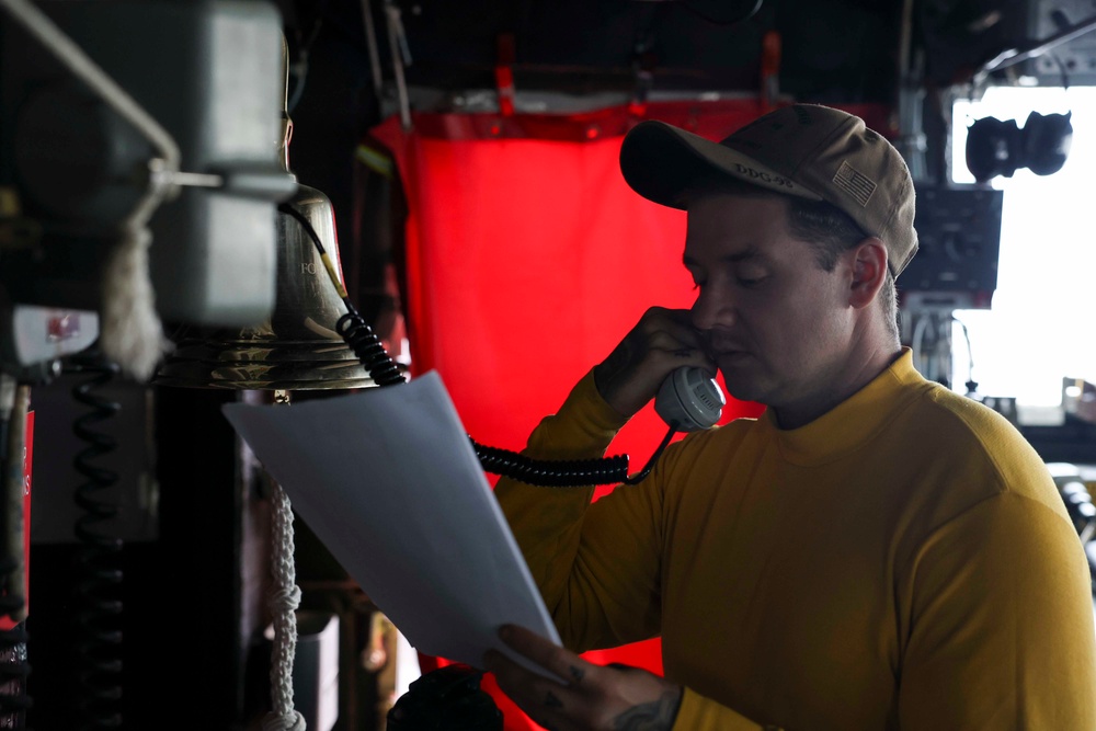 USS FORREST SHERMAN (DDG 98) BRIDGE WATCHSTANDERS.
