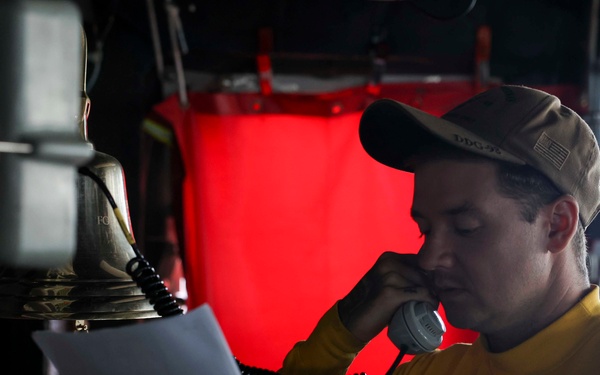 USS FORREST SHERMAN (DDG 98) BRIDGE WATCHSTANDERS.