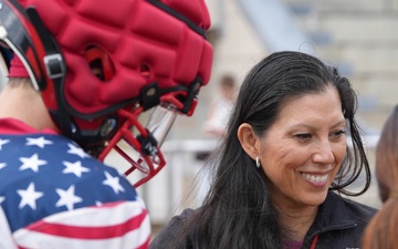 Dubon smiling, interacting with players