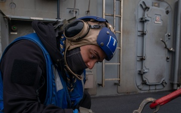 USS Gerald R. Ford (CVN 78) Sailor Prepares from Flight Operations