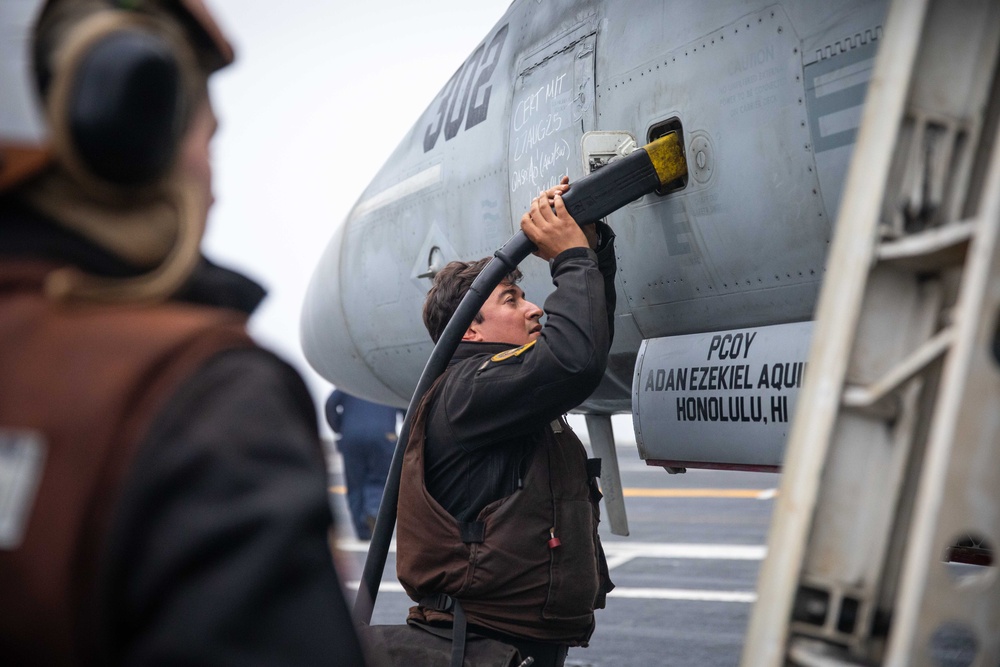 VFA-31 Sailor Prepares Aircraft for Flight Operations