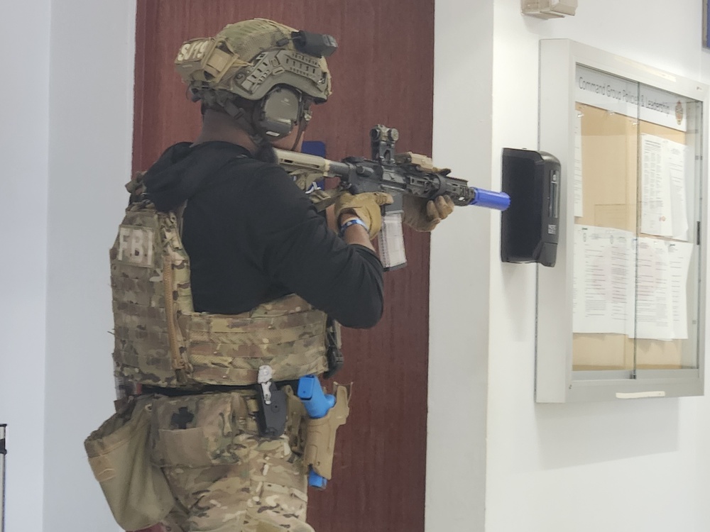 Fort Buchanan promotes vigilance with an active shooter drill in conjunction with the FBI
