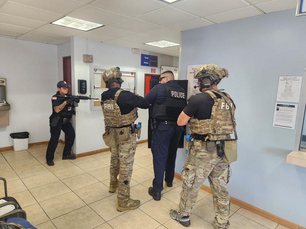 Fort Buchanan promotes vigilance with an active shooter drill in conjunction with the FBI
