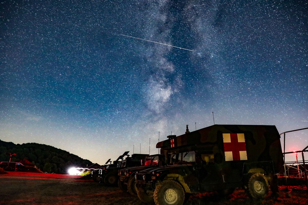Snipers Rest Under A Star Filled Sky