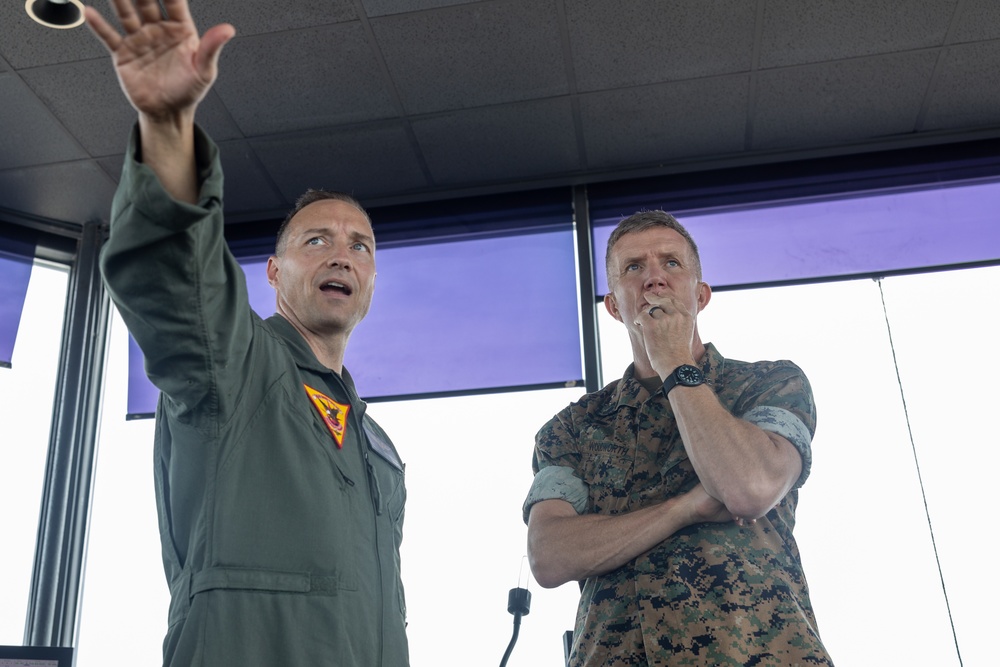 Maj. Gen. Jason Woodworth and his wife, Renee Woodworth, visit MCAS Cherry Point