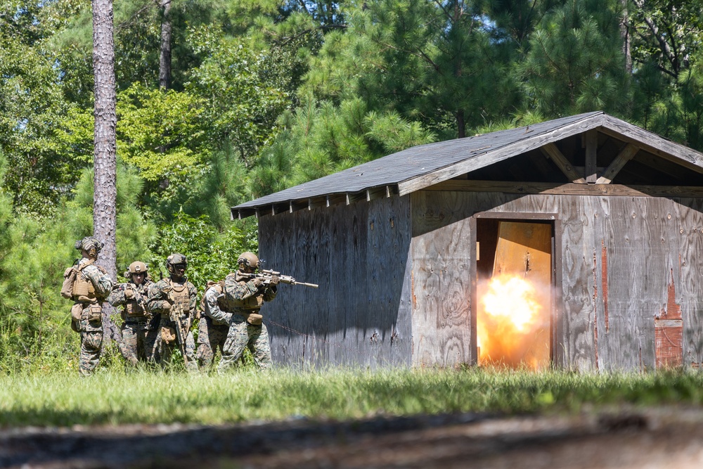 2nd Battalion, 2nd Marines refine breaching skills on demolition range