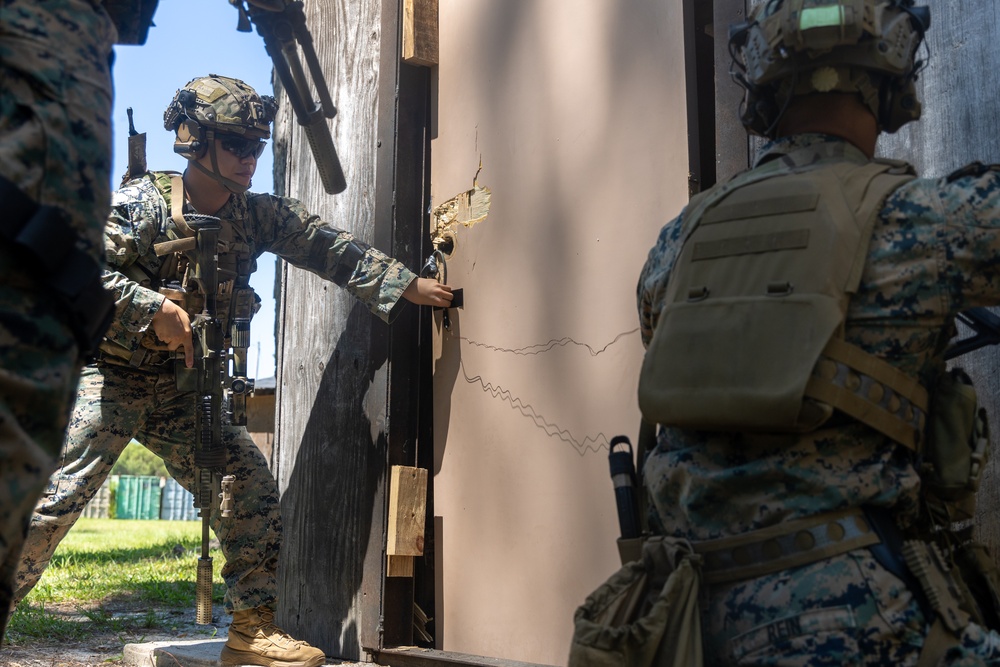 2nd Battalion, 2nd Marines refine breaching skills on demolition range
