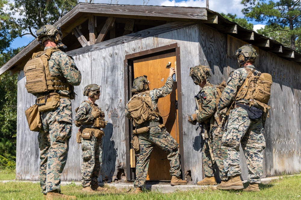 2nd Battalion, 2nd Marines refine breaching skills on demolition range