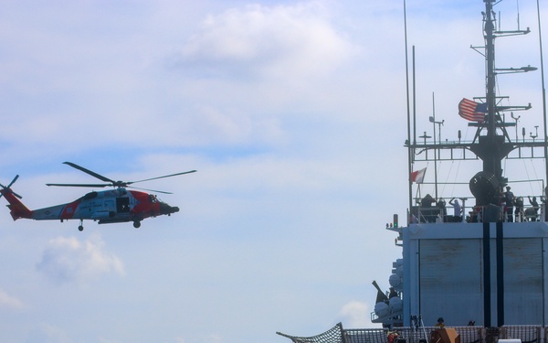 Coast Guard Cutter Mohawk conducts air operations training in the Caribbean Sea