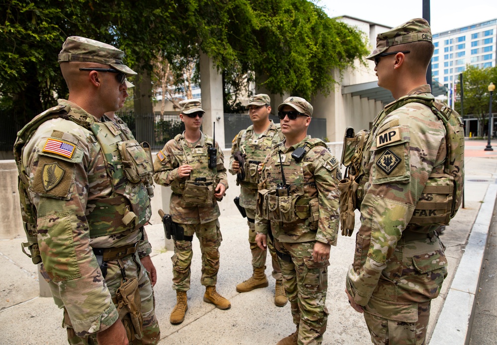 Mississippi Guard Soldiers Patrol the NoMa–Gallaudet U Metro station