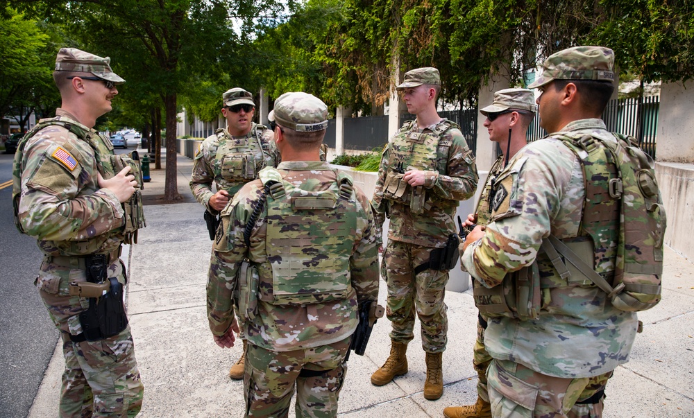 Mississippi Guard Soldiers Patrol the NoMa–Gallaudet U Metro station
