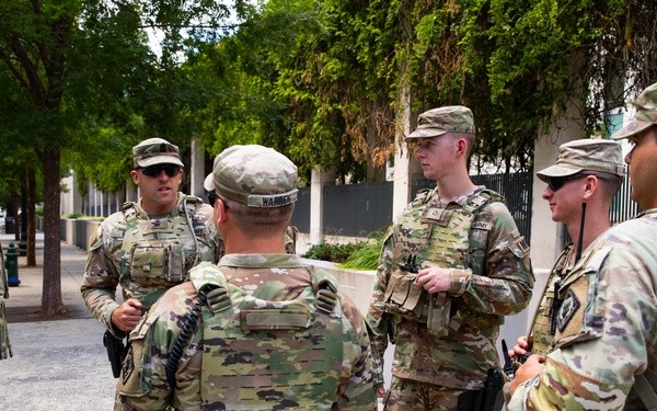 Mississippi Guard Soldiers Patrol the NoMa–Gallaudet U Metro station