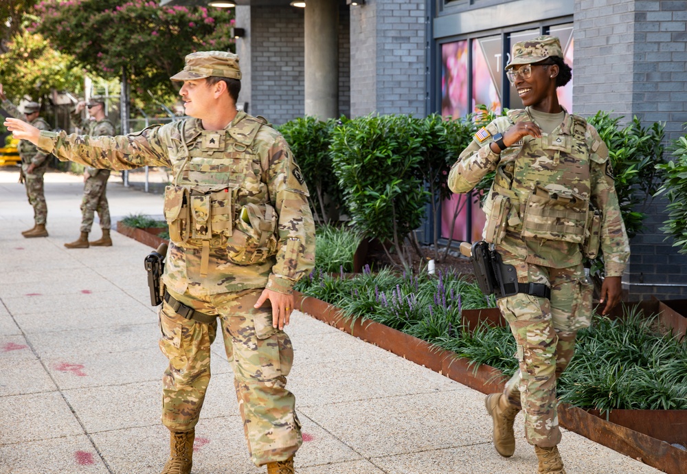 Mississippi Guard Soldiers Patrol the NoMa–Gallaudet U Metro station