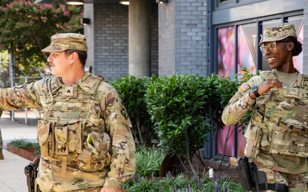 Mississippi Guard Soldiers Patrol the NoMa–Gallaudet U Metro station