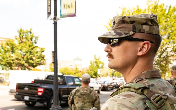 Mississippi Guard Soldiers Patrol the NoMa–Gallaudet U Metro station