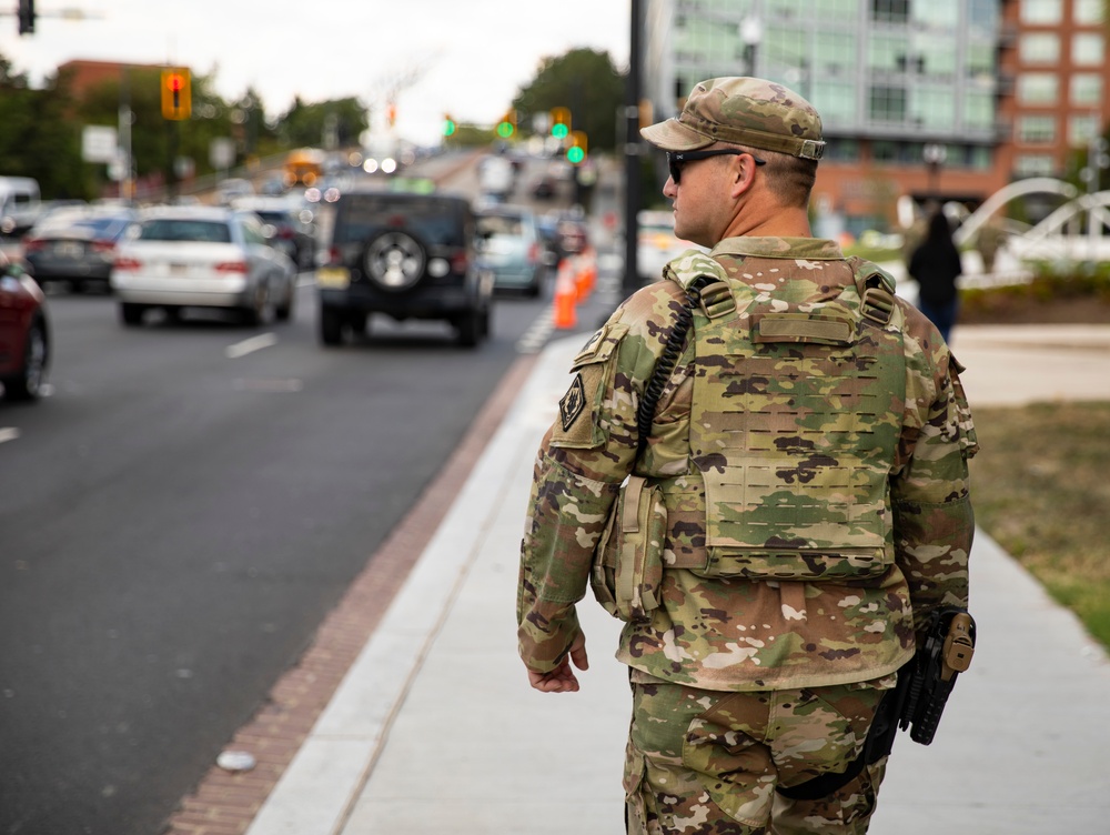 Mississippi Guard Soldiers Patrol the NoMa–Gallaudet U Metro station