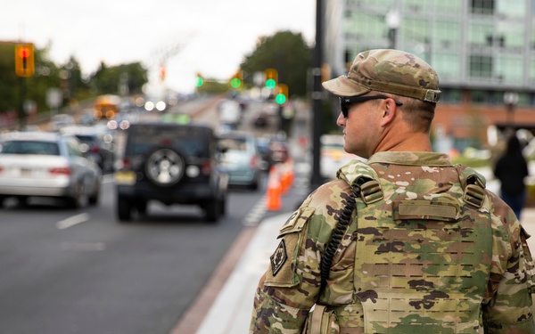 Mississippi Guard Soldiers Patrol the NoMa–Gallaudet U Metro station