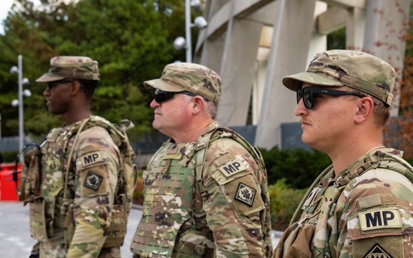 Mississippi Guard Soldiers Patrol the NoMa–Gallaudet U Metro station