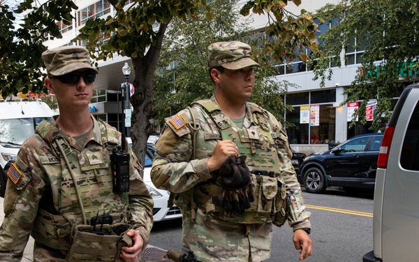 Mississippi Guard Soldiers Patrol the NoMa–Gallaudet U Metro station