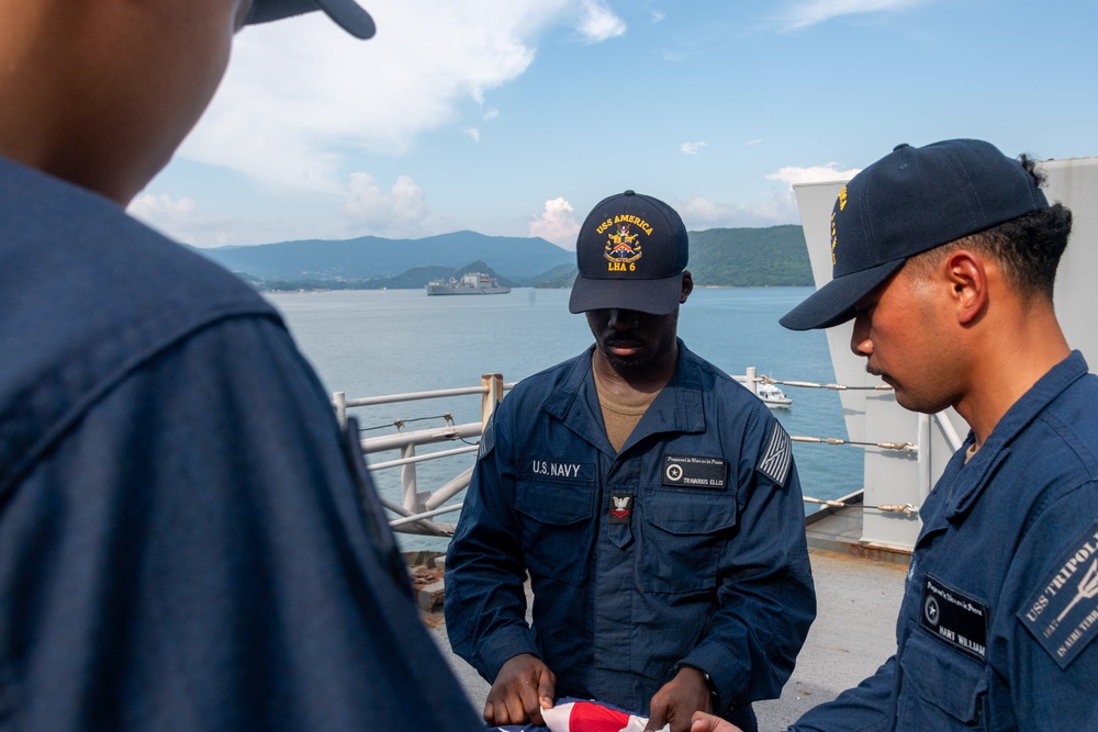 USS America (LHA 6) Departs Sasebo