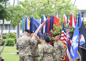 402nd AFSB commander Col. Courtney Sugai relinquishes command to Col. Matthew Amsdell in change of command ceremony