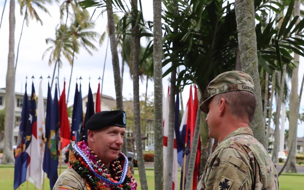 402nd AFSB commander Col. Courtney Sugai relinquishes command to Col. Matthew Amsdell in change of command ceremony