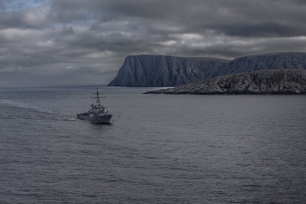 Destroyer Squadron Two Operates with Royal Norwegian Navy in the North Cape Fjord, Norway
