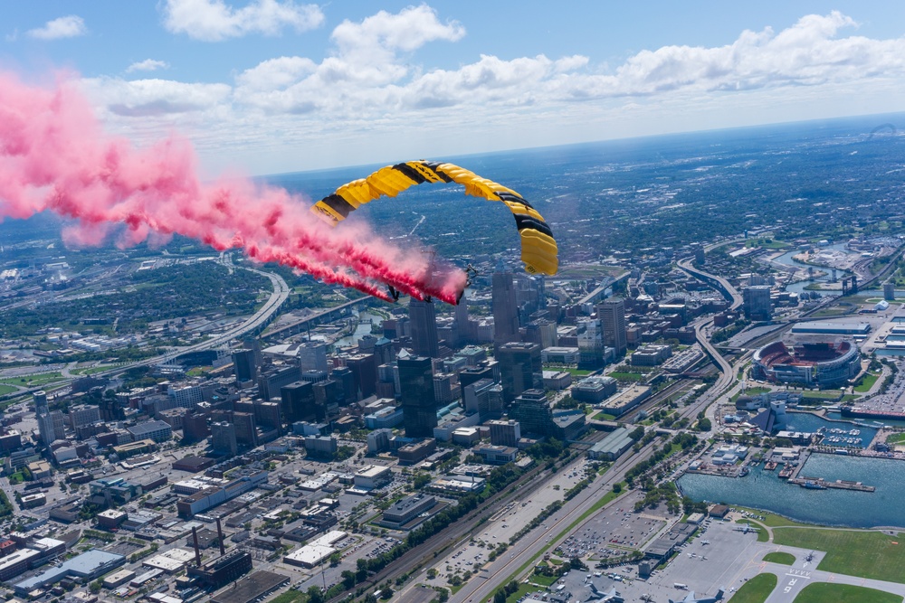 U.S. Army Parachute Team jumps for Cleveland Air Show