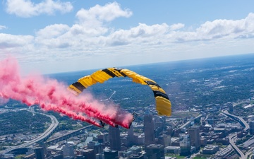U.S. Army Parachute Team jumps for Cleveland Air Show