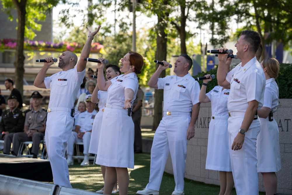 The Navy Band Sea Chanters perform at the U.S. Open Tennis Championships