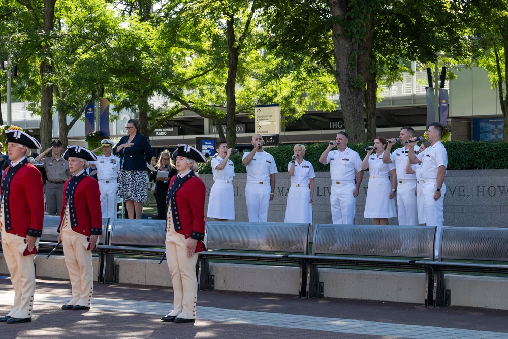 The Navy Band Sea Chanters perform at the U.S. Open Tennis Championships