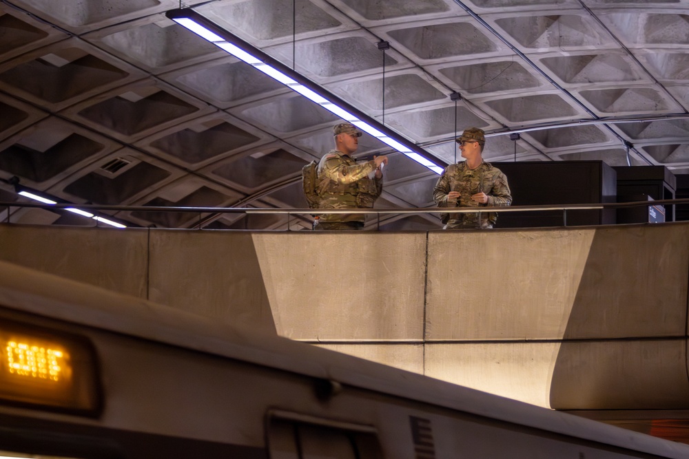 Soldiers Patrol Washington D.C. Metro Station