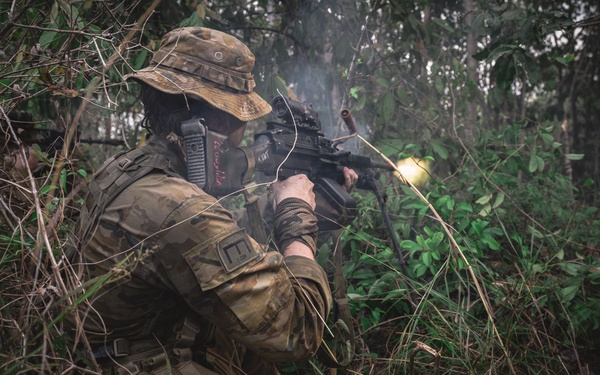 Partner nations conduct Jungle field training exercise with simulated combat during Super Garuda Shield25