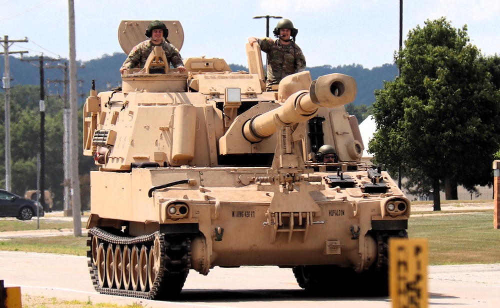 M109A6 Paladin training operations at Fort McCoy