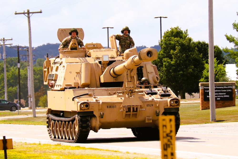 M109A6 Paladin training operations at Fort McCoy