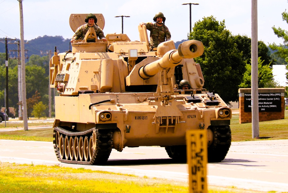 M109A6 Paladin training operations at Fort McCoy