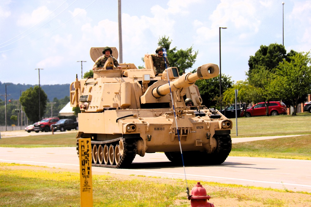 M109A6 Paladin training operations at Fort McCoy