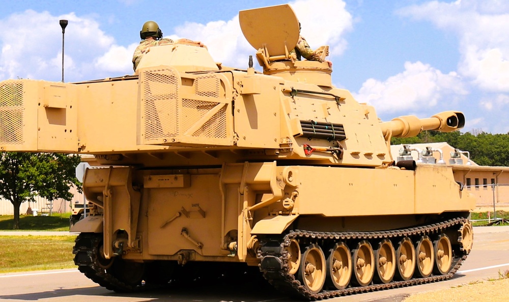 M109A6 Paladin training operations at Fort McCoy