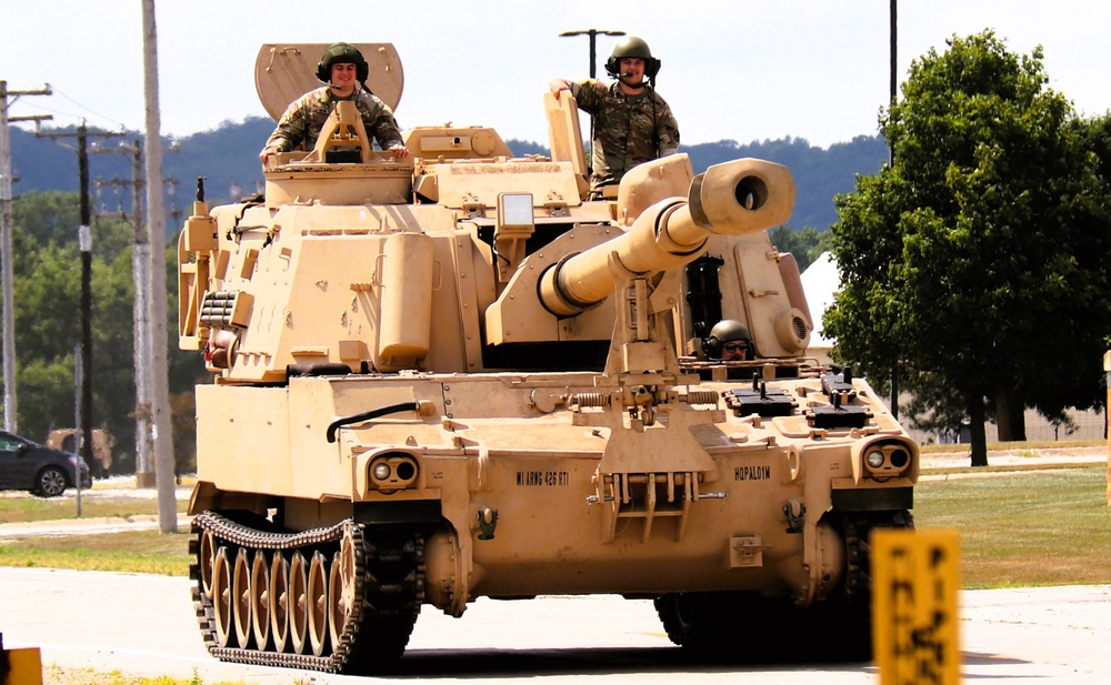 M109A6 Paladin training operations at Fort McCoy