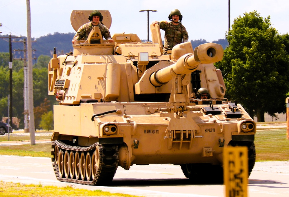 M109A6 Paladin training operations at Fort McCoy